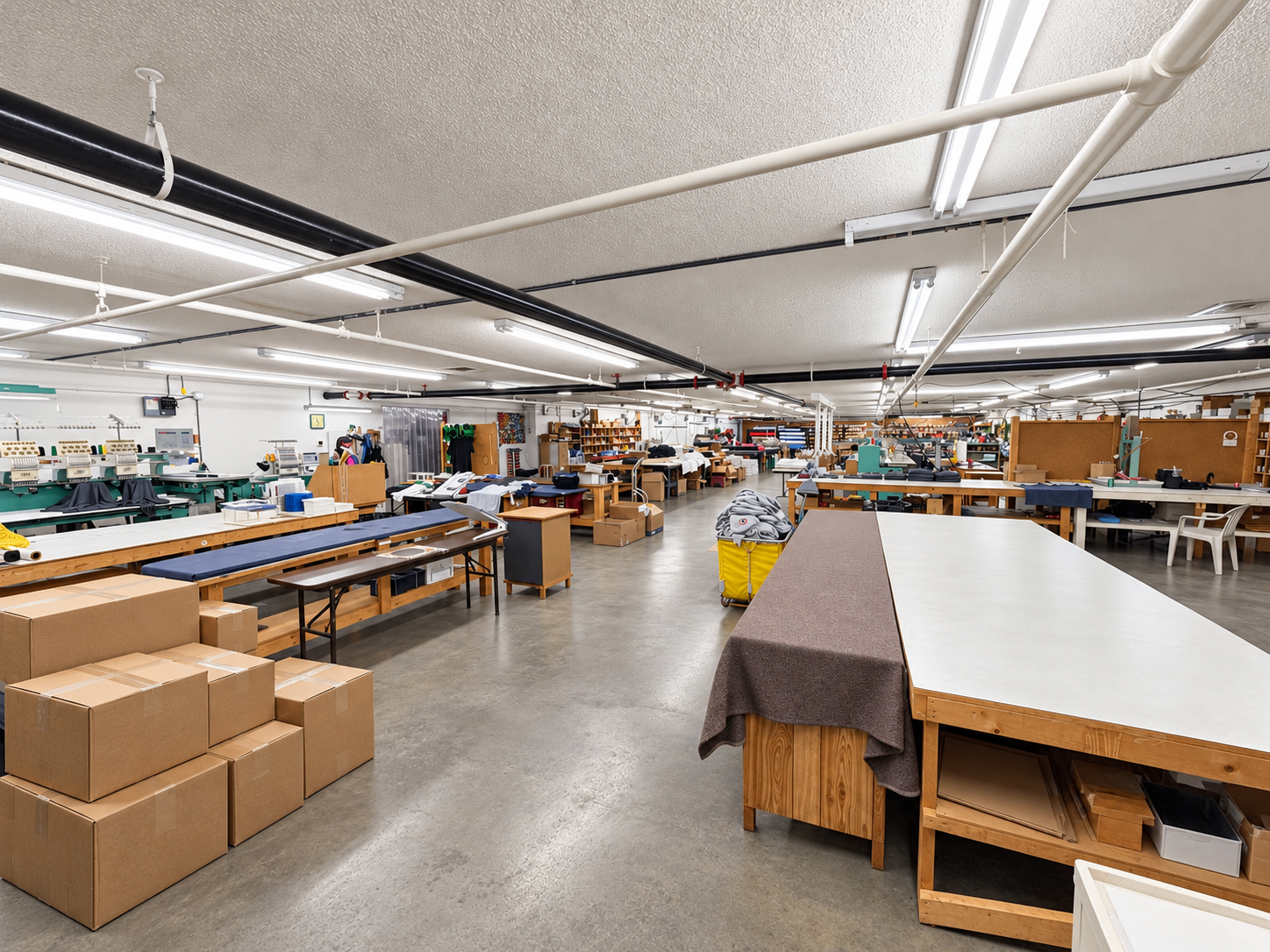 Production and finishing tables at Campus Chalet in Johnson City, Tennessee