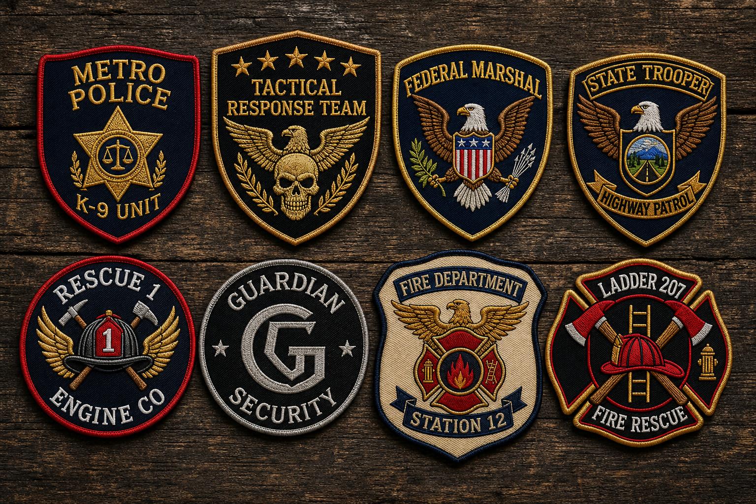 A collection of custom embroidered patches