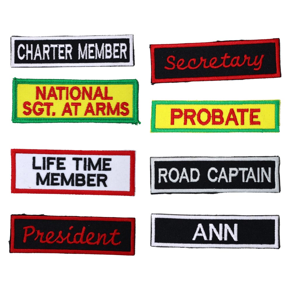 campus chalet - assorted patches - name badges